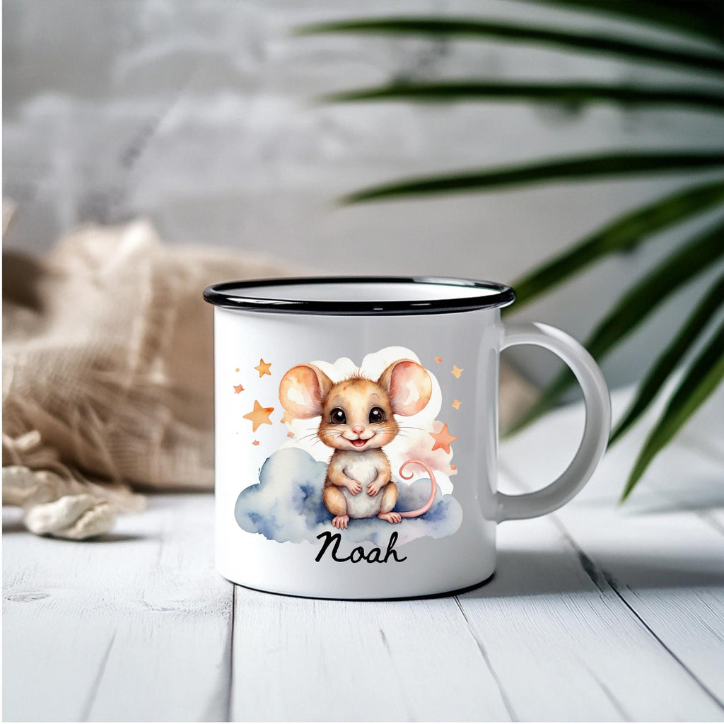 emaille tasse kinder personalisiert name tasse babygeschenke kindergeburtstag camping - GlamourDesign