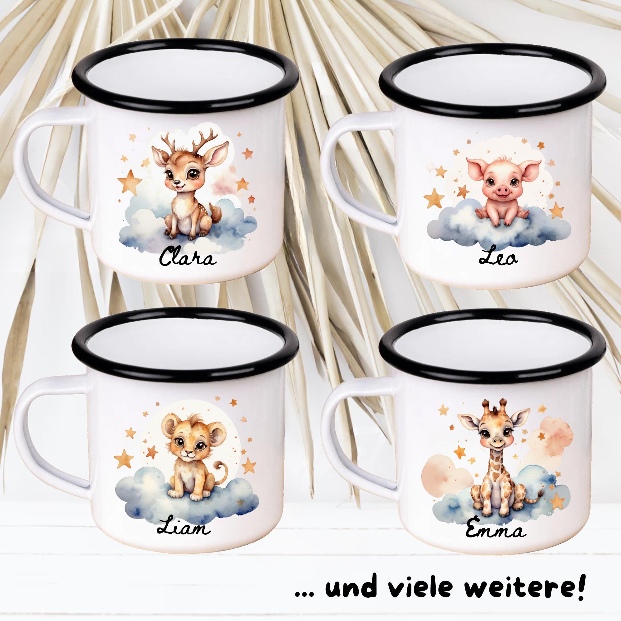 emaille tasse kinder personalisiert name tasse babygeschenke kindergeburtstag camping - GlamourDesign