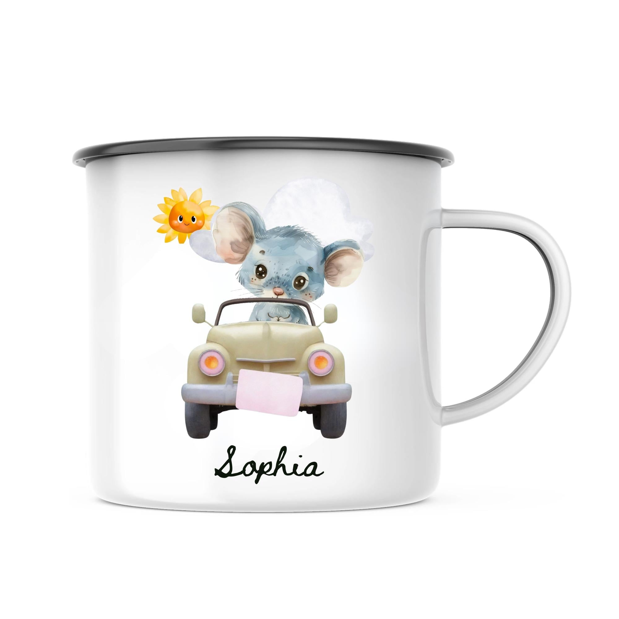 emaille tasse kinder personalisiert name baby geschenke kindergarten kindergeburtstag camping - GlamourDesign