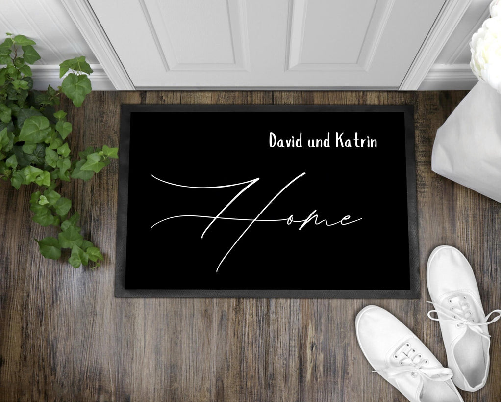 Fußmatte personalisiert mit Namen| rutschfest & waschbar | doormat indoor - GlamourDesign