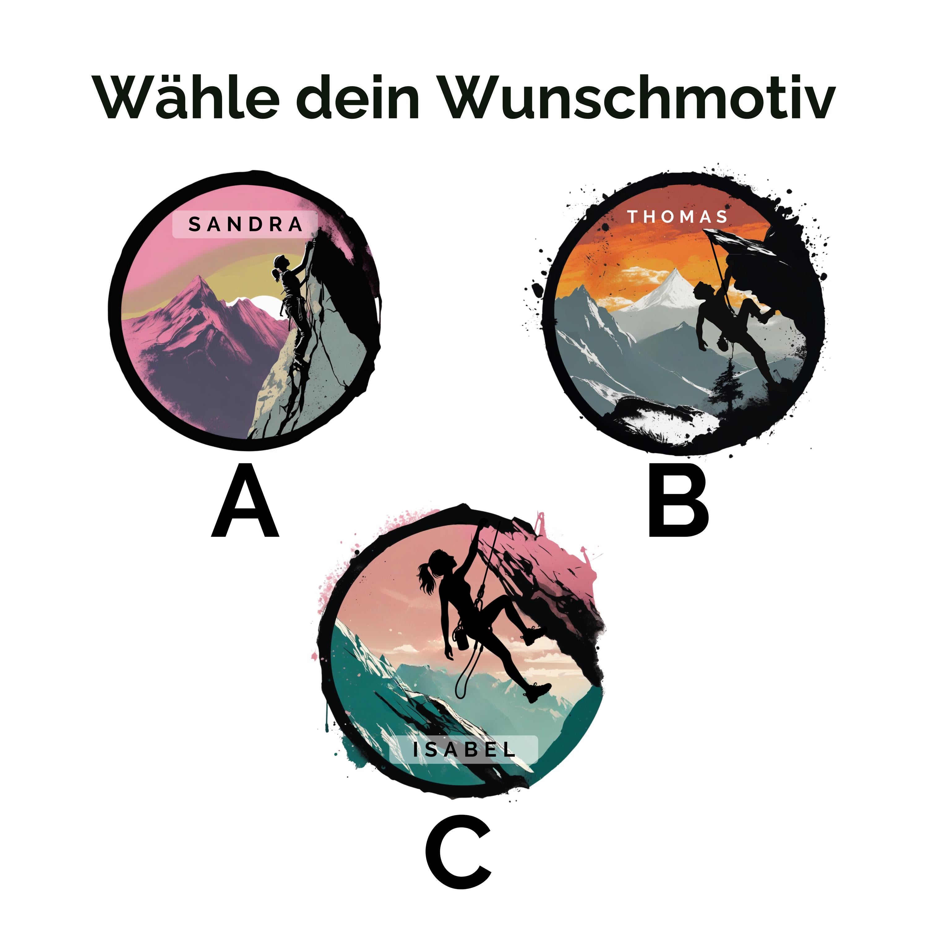 Emaille Tasse für Bergsteiger mit Wunschnamen Kletterin Geschenk Kletterer Becher Geburstagsgeschenk - GlamourDesign