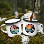 Lade das Bild in den Galerie-Viewer, Emaille Tasse für Bergsteiger mit Wunschnamen Kletterin Geschenk Kletterer Becher Geburstagsgeschenk - GlamourDesign
