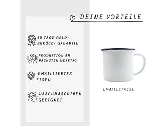 Emaille Tasse für Bergsteiger mit Wunschnamen Kletterin Geschenk Kletterer Becher Geburstagsgeschenk - GlamourDesign