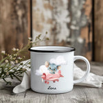 Lade das Bild in den Galerie-Viewer, Emaille personalisierte Tasse Kinder Name Tasse Tiere Babygeschenke Kindergarten Tasse Camping personalisiert Kindertasse mit Namen - GlamourDesign
