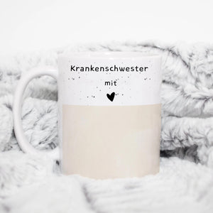 Personalisierte Tasse für Krankenschwester mit Herz Geschenk Krankenschwester Tasse mit Wunschtext Geschenkidee Individuell bedruckt - GlamourDesign