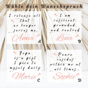 Personalisierte Tasse Yoga Geschenk mit Spruch Herz Tasse Yoga Lehrerin Geschenk Achtsamkeit Motiv - GlamourDesign