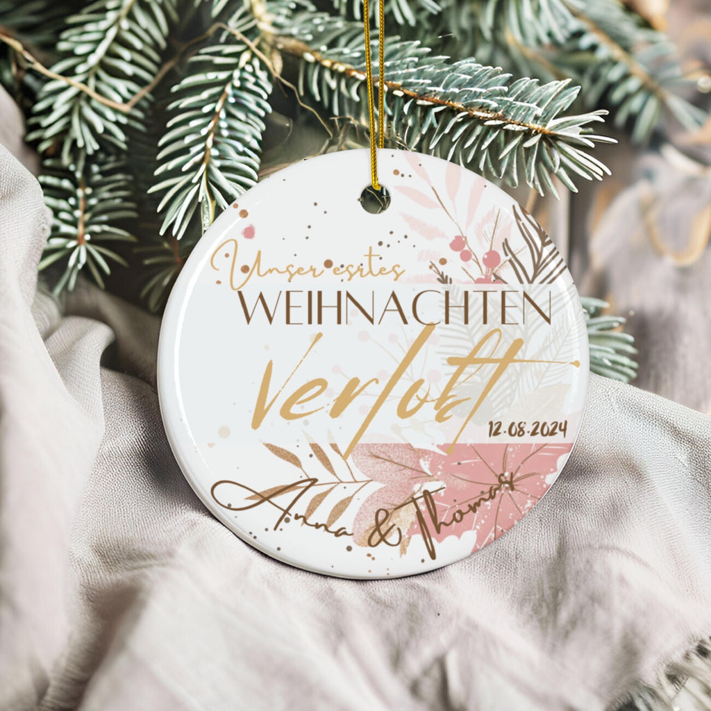 Personalisierter Hochzeitsornament Individueller Baumschmuck Erstes Weihnachten verlobt verheiratet Namensornament Geschenk für Paare - GlamourDesign