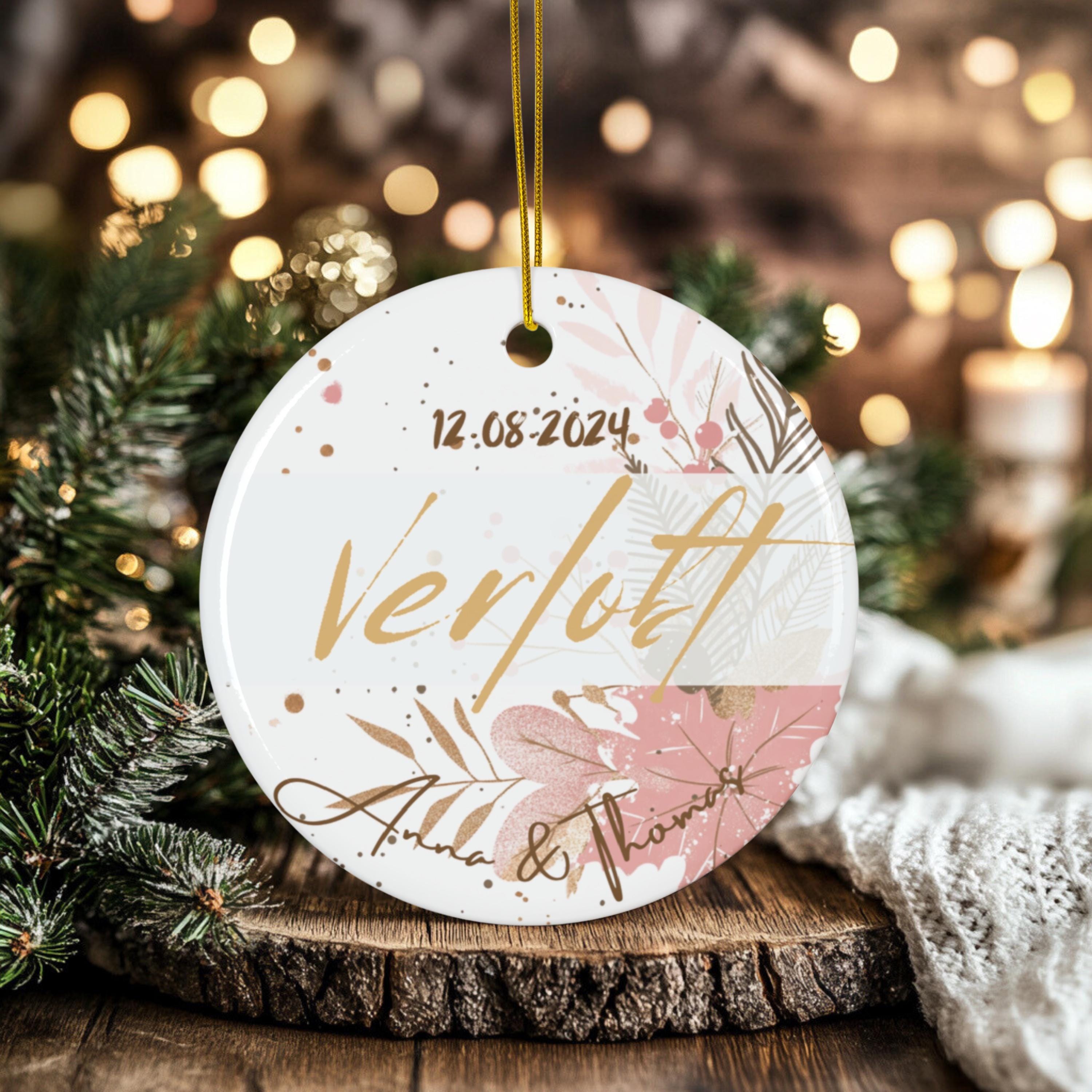 Personalisierter Hochzeitsornament Individueller Baumschmuck Erstes Weihnachten verlobt verheiratet Namensornament Geschenk für Paare - GlamourDesign