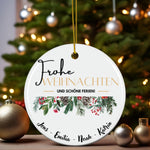 Lade das Bild in den Galerie-Viewer, Personalisierter Weihnachtsbaumanhänger mit Familiennamen Individueller Christbaumschmuck bedruckt Weihnachtsdeko Geschenk mit Wunschtext - GlamourDesign

