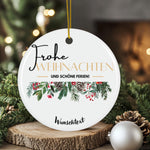 Lade das Bild in den Galerie-Viewer, Personalisierter Weihnachtsbaumanhänger mit Familiennamen Individueller Christbaumschmuck bedruckt Weihnachtsdeko Geschenk mit Wunschtext - GlamourDesign
