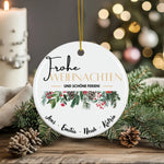 Lade das Bild in den Galerie-Viewer, Personalisierter Weihnachtsbaumanhänger mit Familiennamen Individueller Christbaumschmuck bedruckt Weihnachtsdeko Geschenk mit Wunschtext - GlamourDesign
