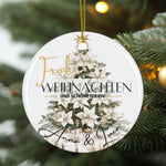 Lade das Bild in den Galerie-Viewer, Personalisierter Weihnachtsbaumanhänger mit Familiennamen Individueller Christbaumschmuck bedruckte Weihnachtsdeko Geschenk mit Wunschtext - GlamourDesign
