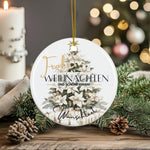 Lade das Bild in den Galerie-Viewer, Personalisierter Weihnachtsbaumanhänger mit Familiennamen Individueller Christbaumschmuck bedruckte Weihnachtsdeko Geschenk mit Wunschtext - GlamourDesign
