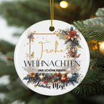 Lade das Bild in den Galerie-Viewer, Personalisierter Weihnachtsbaumanhänger mit Familiennamen Individueller Christbaumschmuck bedruckte Weihnachtsdeko Geschenk mit Wunschtext - GlamourDesign
