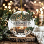 Lade das Bild in den Galerie-Viewer, Personalisierter Weihnachtsbaumanhänger mit Familiennamen Individueller Christbaumschmuck bedruckte Weihnachtsdeko Geschenk mit Wunschtext - GlamourDesign
