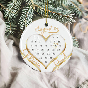 Personalisierter Hochzeitsornament Individueller Baumschmuck Erstes Weihnachten verlobt verheiratet Namensornament Geschenk für Paare - GlamourDesign