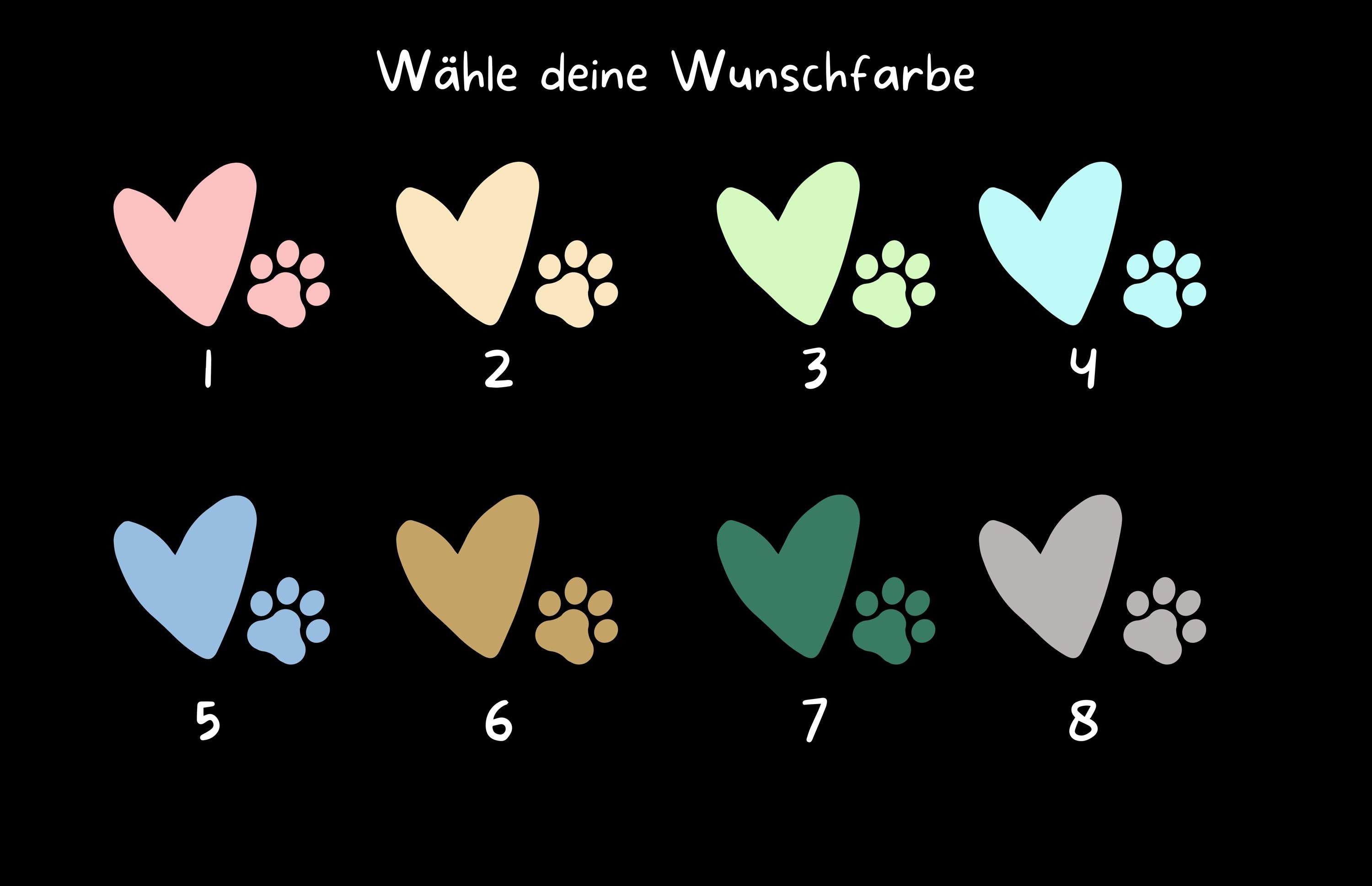 Hereinspaziert Fußmatte personalisiert mit Namen Farbige Herzen und Tierpfoten Indoor Matte