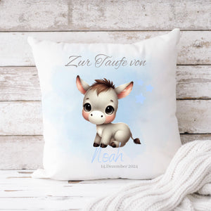 Personalisierte Taufkissen für Mädchen und Jungen - Mit Namen & Datum - Individuelle Geschenke zur Taufe - GlamourDesign