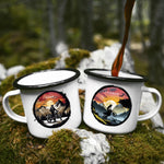 Lade das Bild in den Galerie-Viewer, Emaille Tasse motorrad geschenk personalisierbar mit Namen Geburtstagsgeschenk mit Wunschname Weihnachten Becher motorrad biker geschenkidee - GlamourDesign
