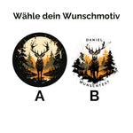 Lade das Bild in den Galerie-Viewer, Personalisierbar emaille Tasse mit Namen und Wunschtext | Hirsch-Motiv Geschenk für Naturfreunde | Geburtstag Geschenk für Jäger - GlamourDesign

