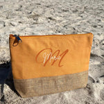 Lade das Bild in den Galerie-Viewer, Personalisierte Kosmetiktasche aus Jute Schminktasche Geschenk mit Namen in 3 Farben - GlamourDesign
