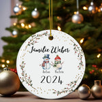 Lade das Bild in den Galerie-Viewer, Personalisierter Weihnachtsbaumanhänger mit Familiennamen – Individueller Christbaumschmuck bedruckt – Weihnachtsdeko Geschenk mit Namen - GlamourDesign
