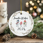 Lade das Bild in den Galerie-Viewer, Personalisierter Weihnachtsbaumanhänger mit Familiennamen – Individueller Christbaumschmuck bedruckt – Weihnachtsdeko Geschenk mit Namen - GlamourDesign
