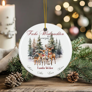 Personalisierter Weihnachtsbaumanhänger mit Familiennamen – Individueller Christbaumschmuck bedruckt – Weihnachtsdeko Geschenk mit Namen - GlamourDesign