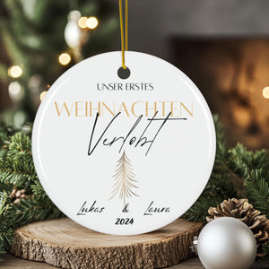 Personalisierter Hochzeitsornament Individueller Baumschmuck Erstes Weihnachten verlobt verheiratet Namensornament Geschenk für Paare - GlamourDesign