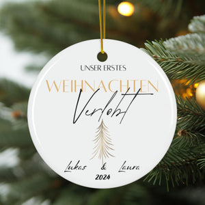 Personalisierter Hochzeitsornament Individueller Baumschmuck Erstes Weihnachten verlobt verheiratet Namensornament Geschenk für Paare - GlamourDesign