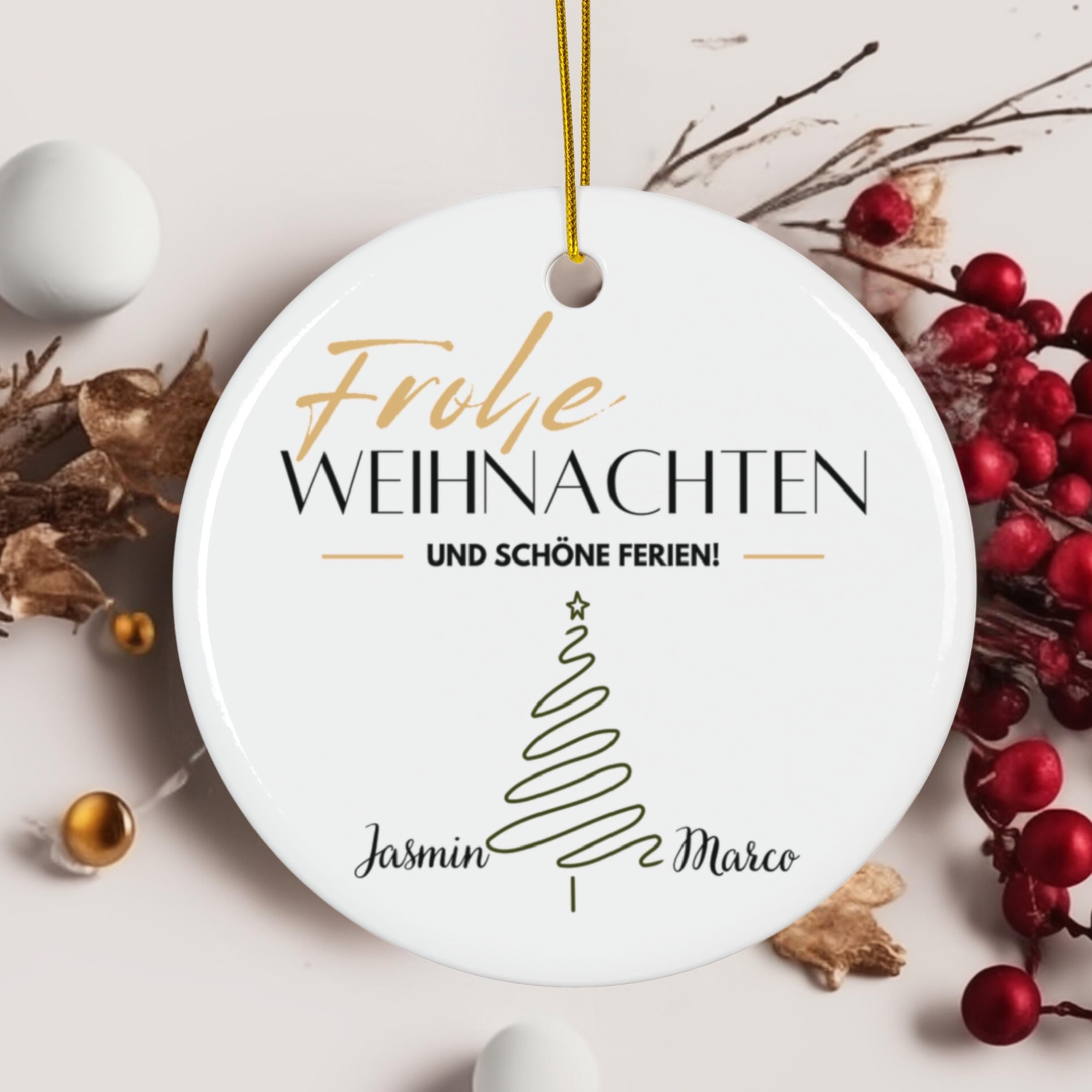 Personalisierter individueller Baumschmuck | Erstes Weihnachten verlobt | Namensornament Geschenk für Paare und Verliebte Ornament - GlamourDesign