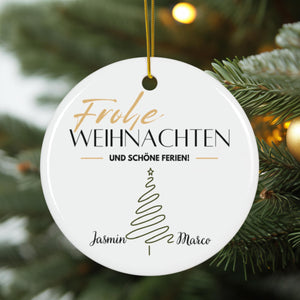 Personalisierter individueller Baumschmuck | Erstes Weihnachten verlobt | Namensornament Geschenk für Paare und Verliebte Ornament - GlamourDesign