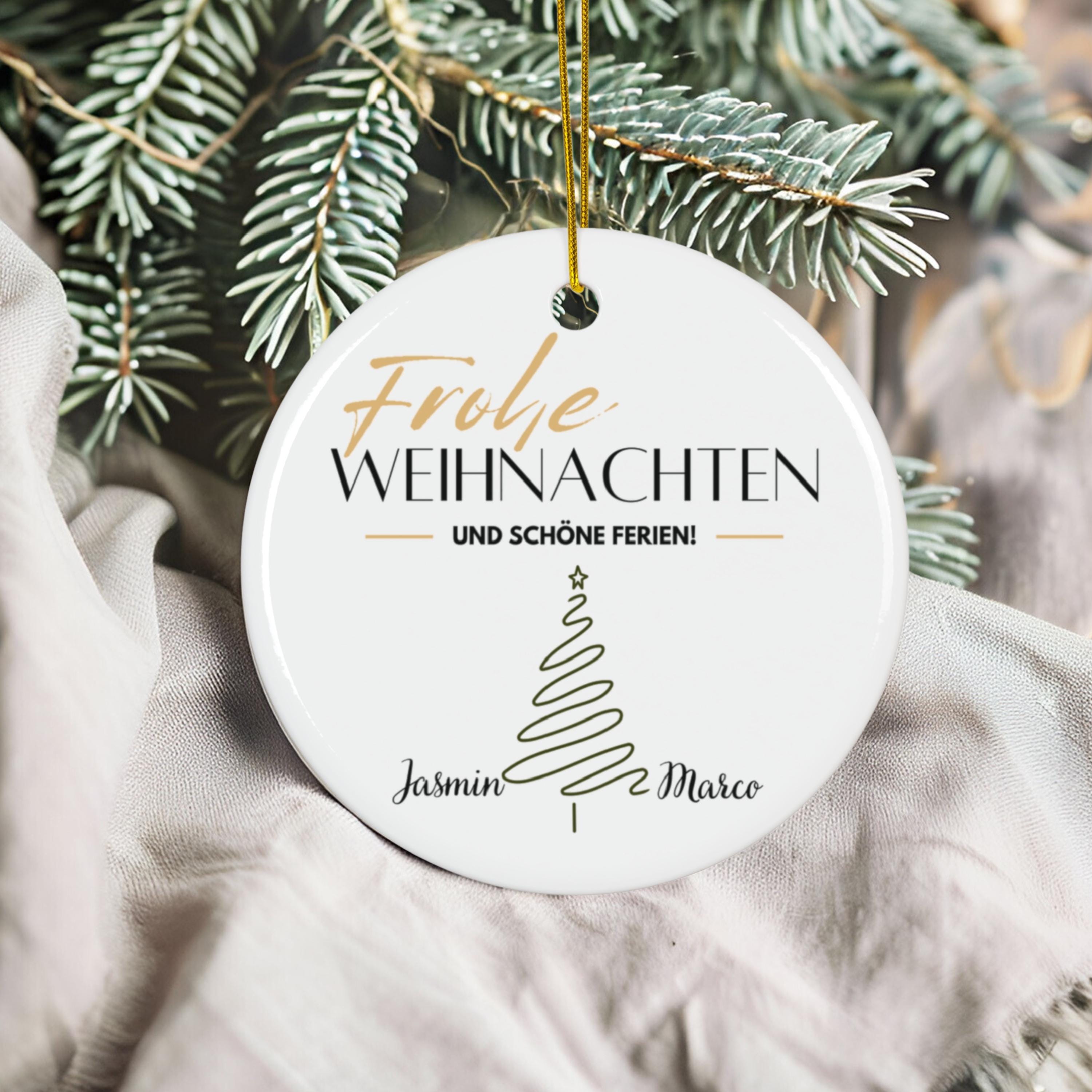 Personalisierter individueller Baumschmuck | Erstes Weihnachten verlobt | Namensornament Geschenk für Paare und Verliebte Ornament - GlamourDesign