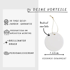 Personalisierte Weihnachtskugel mit Kindername – Individueller Christbaumschmuck bedruckt – Weihnachtsdeko Geschenk mit Namen - GlamourDesign