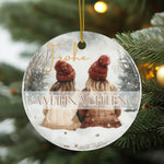 Lade das Bild in den Galerie-Viewer, Personalisierter Weihnachtsbaumanhänger für Beste Freundinnen Individueller Christbaumschmuck Geschenk für Besties Weihnachtsdeko Wunschtext - GlamourDesign
