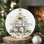 Lade das Bild in den Galerie-Viewer, Personalisierter Weihnachtsbaumanhänger mit Familiennamen Individueller Christbaumschmuck bedruckte Weihnachtsdeko Geschenk mit Wunschtext - GlamourDesign
