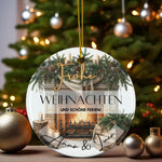 Lade das Bild in den Galerie-Viewer, Personalisierter Weihnachtsbaumanhänger mit Familiennamen Individueller Christbaumschmuck bedruckte Weihnachtsdeko Geschenk mit Wunschtext - GlamourDesign
