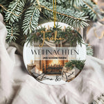 Lade das Bild in den Galerie-Viewer, Personalisierter Weihnachtsbaumanhänger mit Familiennamen Individueller Christbaumschmuck bedruckte Weihnachtsdeko Geschenk mit Wunschtext - GlamourDesign

