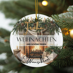 Lade das Bild in den Galerie-Viewer, Personalisierter Weihnachtsbaumanhänger mit Familiennamen Individueller Christbaumschmuck bedruckte Weihnachtsdeko Geschenk mit Wunschtext - GlamourDesign
