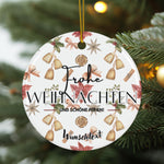 Lade das Bild in den Galerie-Viewer, Personalisierter Weihnachtsbaumanhänger mit Familiennamen Individueller Christbaumschmuck bedruckte Weihnachtsdeko Geschenk mit Wunschtext - GlamourDesign
