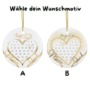 Personalisierter Hochzeitsornament Individueller Baumschmuck Erstes Weihnachten verlobt verheiratet Namensornament Geschenk für Paare - GlamourDesign
