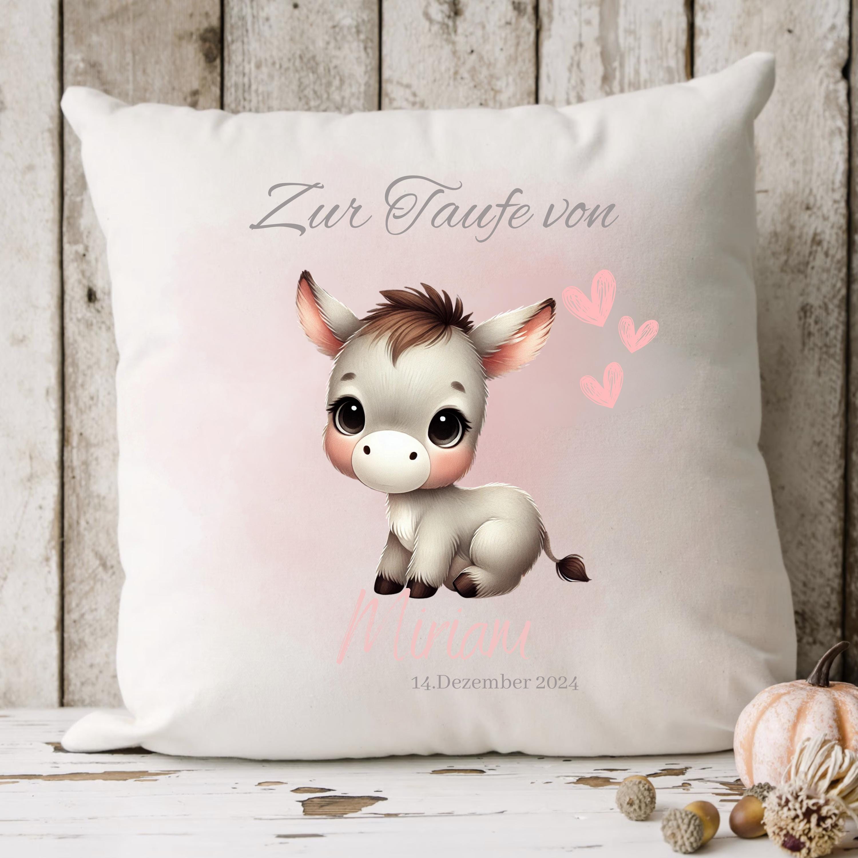 Personalisierte Taufkissen für Mädchen und Jungen - Mit Namen & Datum - Individuelle Geschenke zur Taufe - GlamourDesign