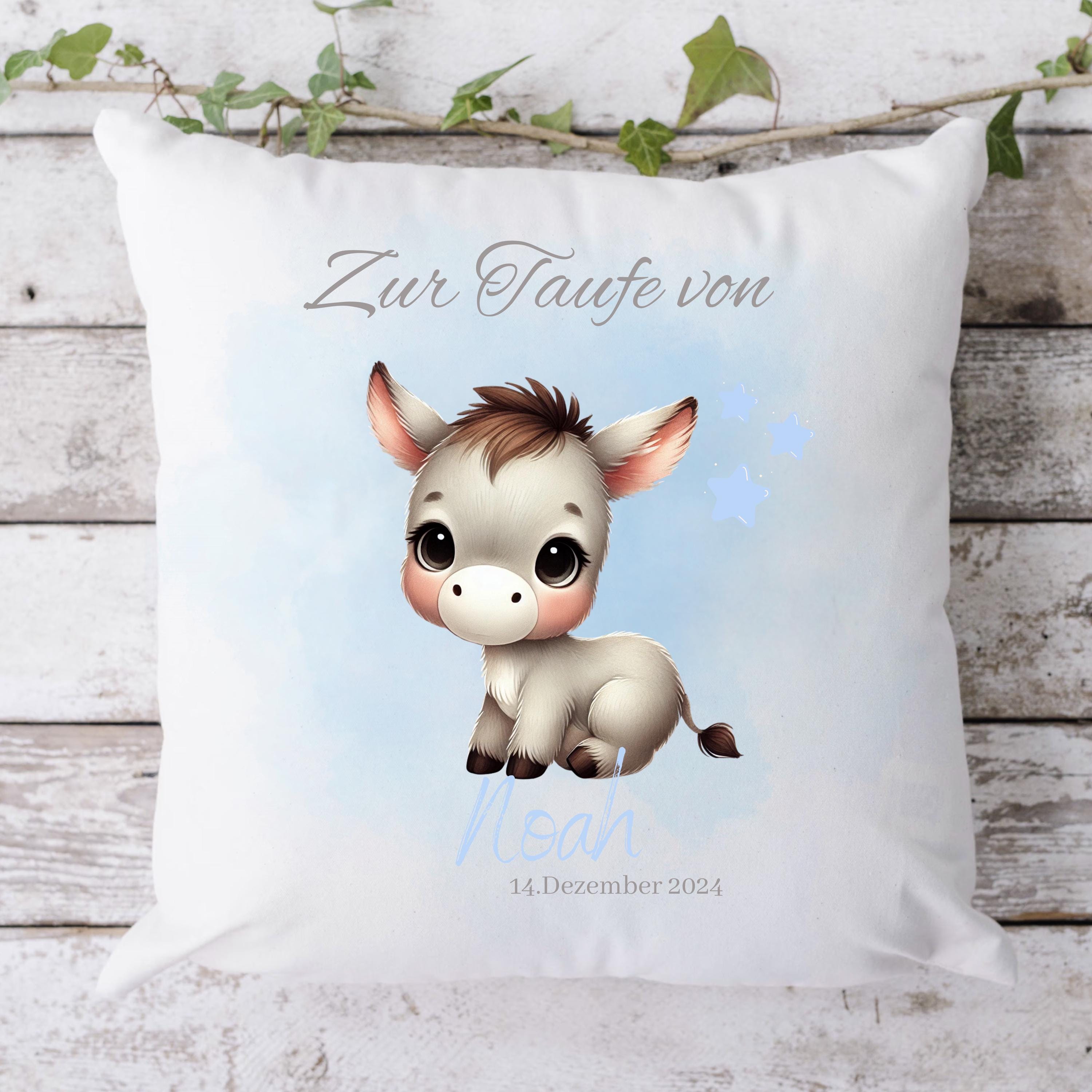 Personalisierte Taufkissen für Mädchen und Jungen - Mit Namen & Datum - Individuelle Geschenke zur Taufe - GlamourDesign