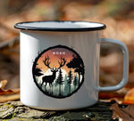 Lade das Bild in den Galerie-Viewer, Personalisierbar Emaille Tasse mit mit Namen Hirsch-Design Geschenk für Natur und Tierliebhaber Geschenkidee für Weihnachten und Geburtstag - GlamourDesign
