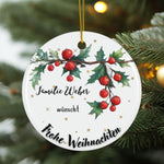 Lade das Bild in den Galerie-Viewer, Personalisierter Weihnachtsbaumanhänger mit Familiennamen Individueller Christbaumschmuck bedruckte Weihnachtsdeko Geschenk mit Wunschtext - GlamourDesign
