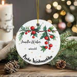Lade das Bild in den Galerie-Viewer, Personalisierter Weihnachtsbaumanhänger mit Familiennamen Individueller Christbaumschmuck bedruckte Weihnachtsdeko Geschenk mit Wunschtext - GlamourDesign
