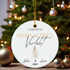 Personalisierter Hochzeitsornament Individueller Baumschmuck Erstes Weihnachten verlobt verheiratet Namensornament Geschenk für Paare - GlamourDesign