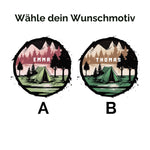 Lade das Bild in den Galerie-Viewer, Personalisierte Emaille Tasse mit Zelt-Motiv – Geschenk für Bergliebhaber &amp; Naturfreunde – Wandern Geburtstagsgeschenk mit Wunschname
