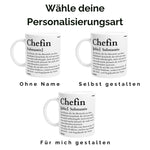 Lade das Bild in den Galerie-Viewer, Tasse für die Chefin Definition Synonym Geschenk| personalisierbar mit Namen
