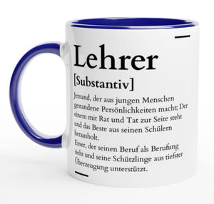 Tasse für den Lehrer Definition Synonym Geschenk| personalisierbar mit Namen